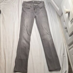 7 For All Mankind Light Gray Straight Leg Jeans